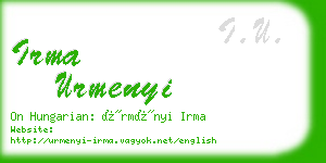 irma urmenyi business card